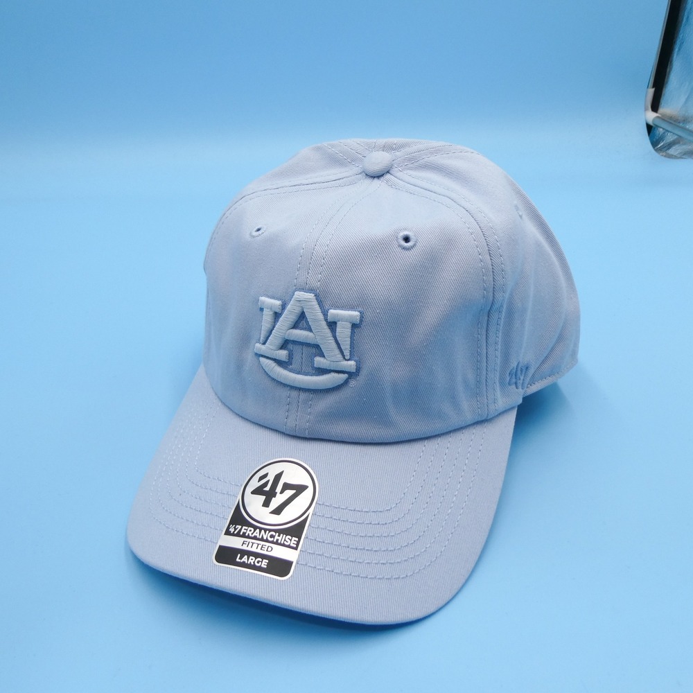 '47 Hat Mens Large Franchise Fitted Auburn Tigers Light Blue Cotton Cap